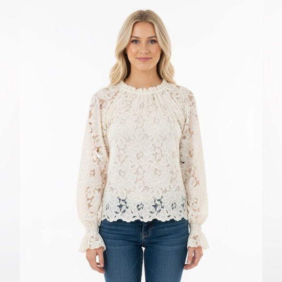 Blu pepper white boho lace top size medium - Picture 1 of 7